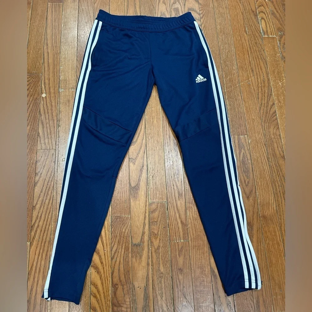 Adidas Dark Blue Joggers with White Stripes